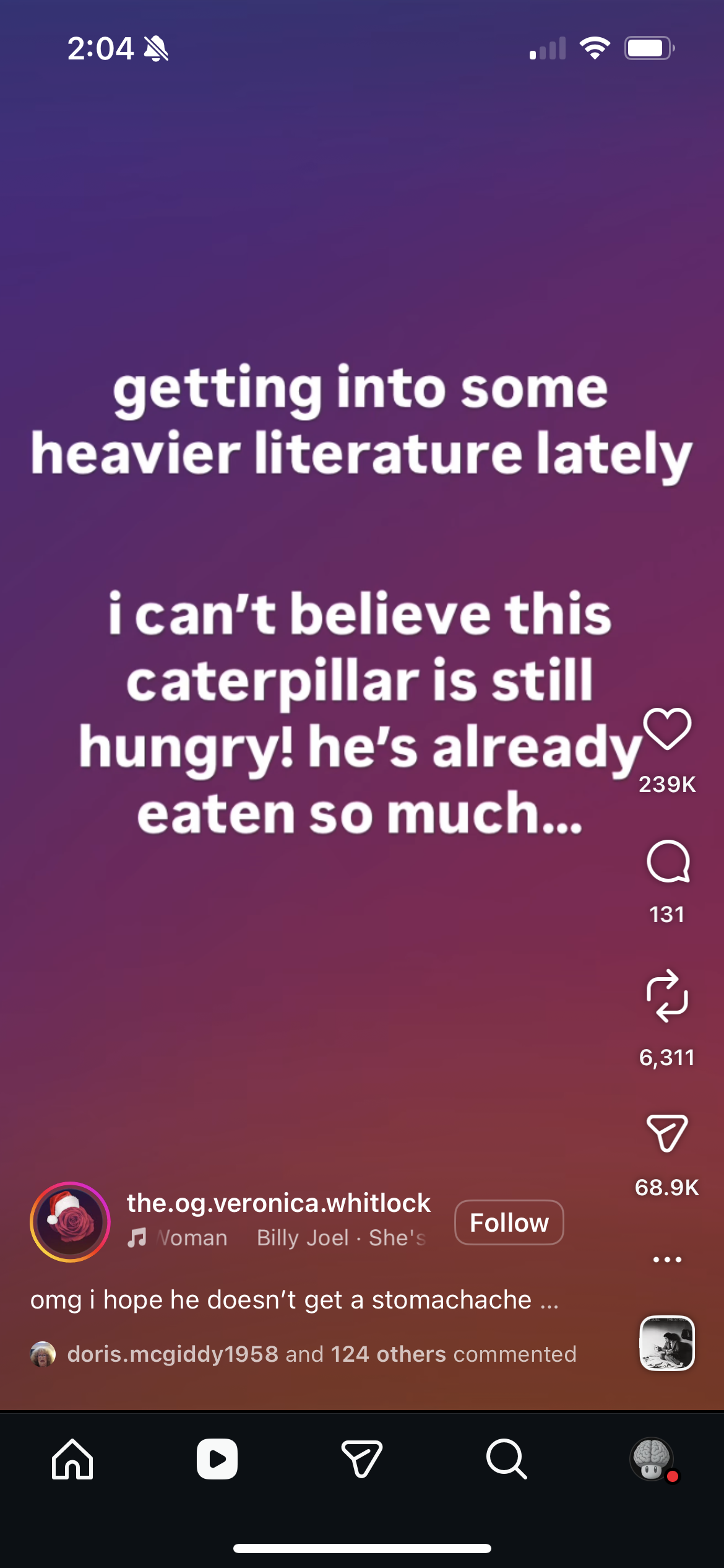 Trending text-based Reel — 239K likes